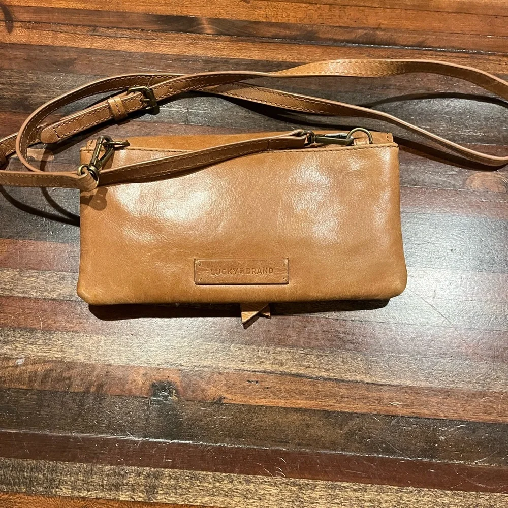 Lucky Tan Leather Crossbody Bag